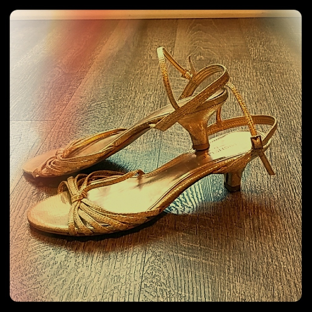 Gold one inch heels